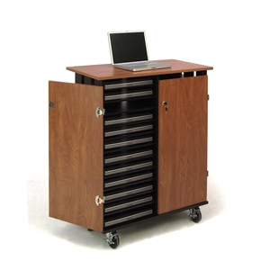 Oklahoma Sound LCSC Laptop Charging/Storage Cart - ARCHIVED av cart, a/v cart, audio visual cart, laptop cart, chromebook charging station, storage cart