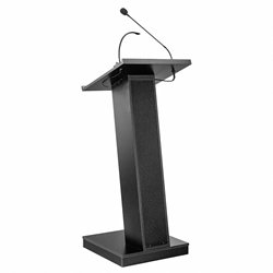 Oklahoma Sound ZED Sound Lectern, Black lectern, wired podium, wired lectern, podium with microphone, rechargeable battery, teaching lectern, speech lectern