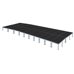 ProFlex 16x40 Indoor/Outdoor Portable Stage 16x40, 40x16, 16 x 40, 640 square foot stage, adjustable height stage, multi-height stage, indoor outdoor stage