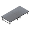 Staging 101 4'x8' Mobile Folding Stage, Adjustable Height (8"-24"), Carpet 4x8, 8x4, 32 square feet, 32 feet, 4 x 8, 8 x 4, 4x8, 8x4, height adjustable, portable staging, mobile stage, stage with wheels, folding stage