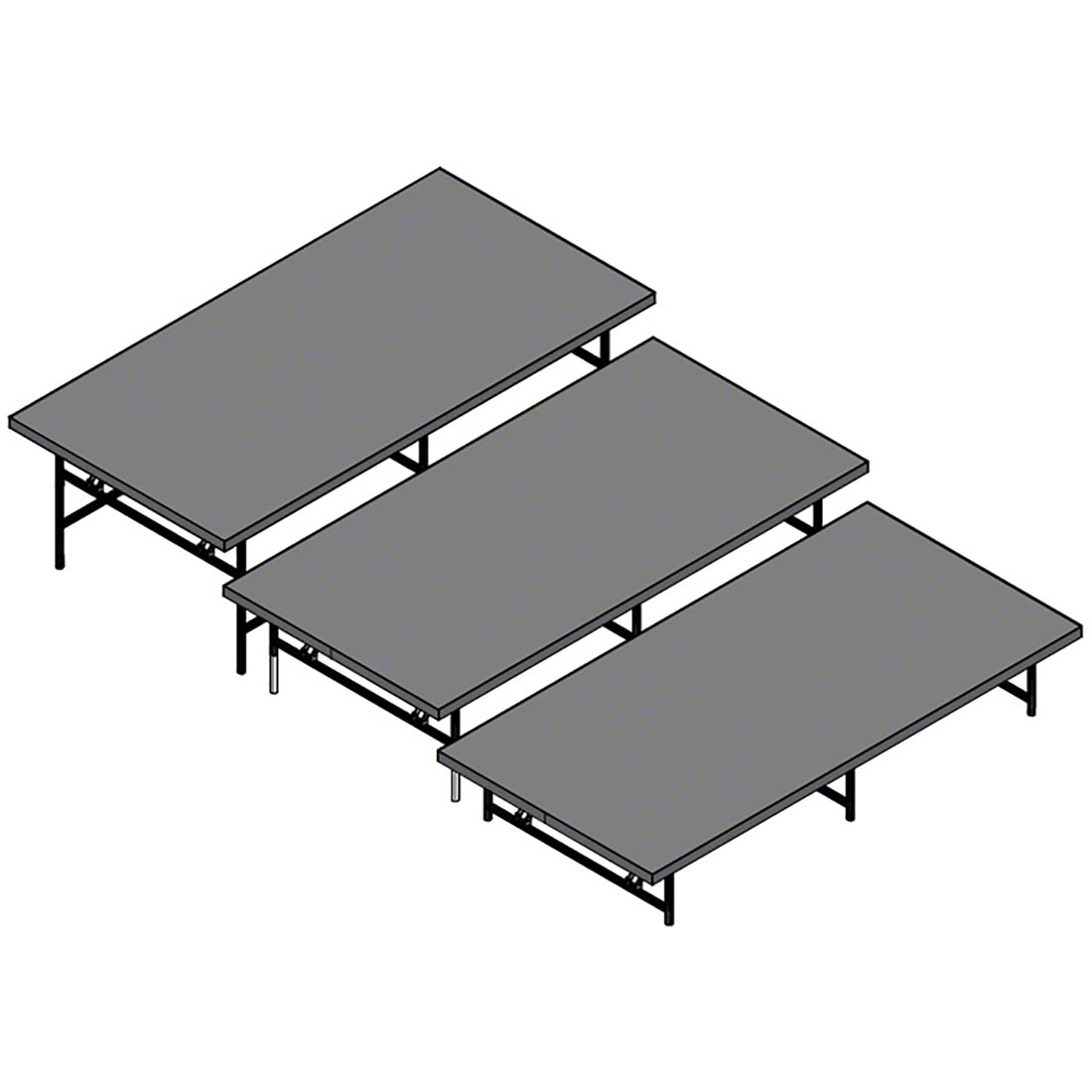 Sff Riser Staging 101 3-Tier Straight Seated Band Risers S3SSC/S3SSI | StageDrop