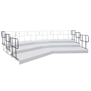 Staging 101 Side Guard Rail Package for 3-Tier Seated Risers guardrails, choral risers guard rails, side guard rail, safety rail