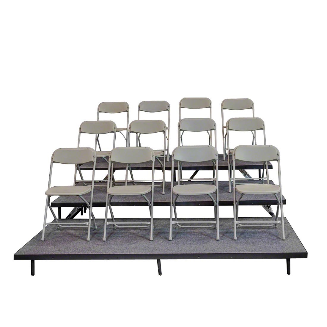 Staging 101 3-Tier 24-Foot Straight Seated Riser (Fits 36 Chairs ...