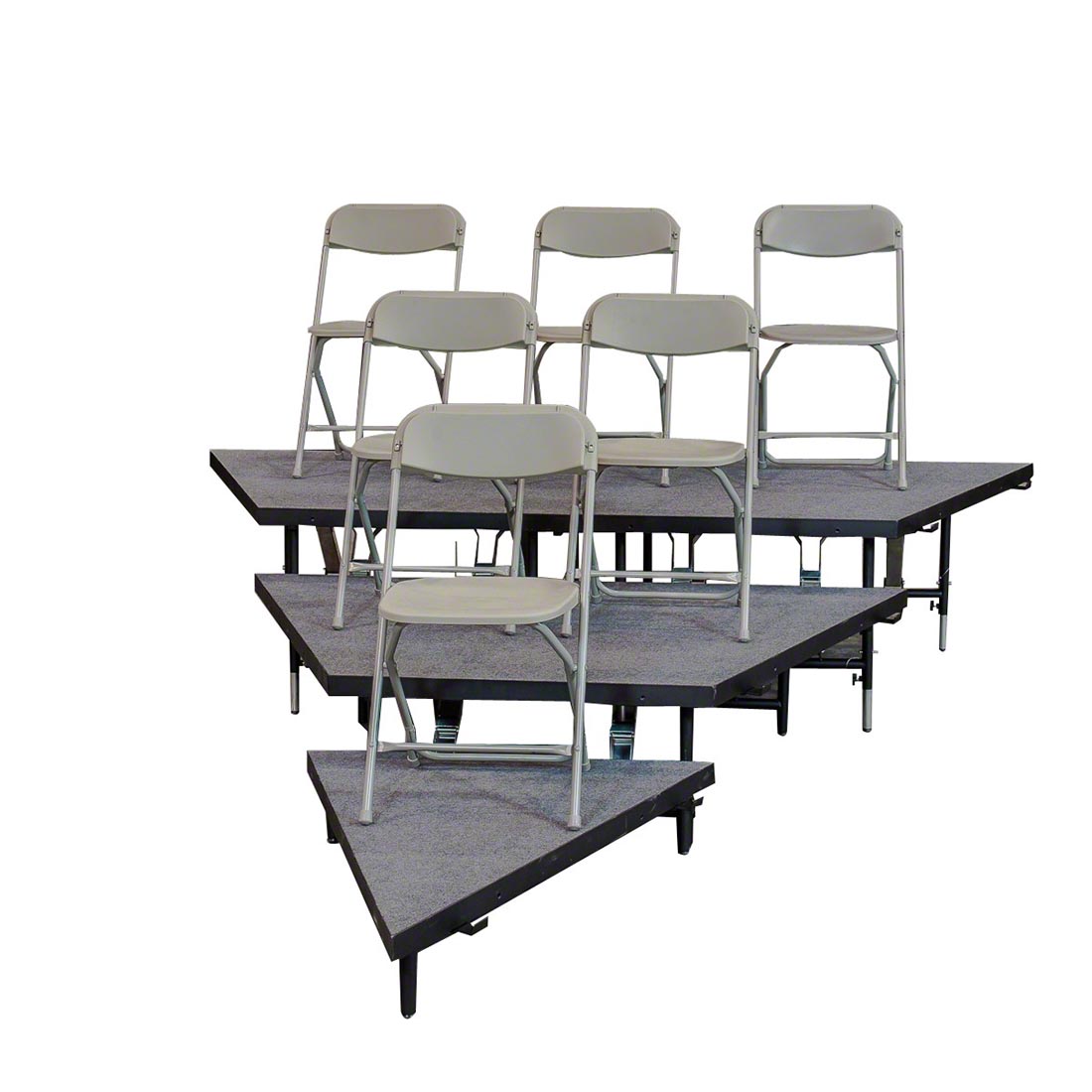 Sit On Risers Staging 101 3-Tier 24-Foot Seated Riser (Fits 36 Chairs) | StageDrop