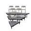 Staging 101 3-Tier Seated Riser System - 47' Long (fits 60 Chairs) - WWSSSWW-3SR