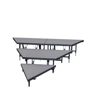 Staging 101 3-Tier Seated Riser Wedge/Stage Pie Section (48" Deep Tiers) choral risers, band risers, school risers, seated risers, angle, wedge, curved riser, triangle riser, choir stage risers