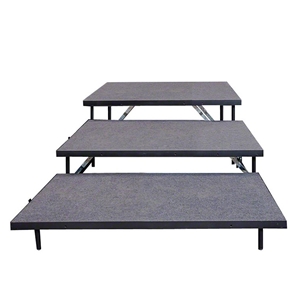 Staging 101 3-Tier 4 Wide Seated Riser Straight Section (48" Deep Tiers) choral risers, chorus risers, choir risers, standing risers, seated risers, band risers, school risers, choir stage risers, 3 level riser