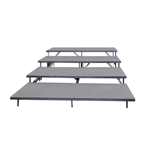 Staging 101 4-Tier 8 Wide Seated Riser Straight Section (48" Deep Tiers) choral risers, chorus risers, choir risers, standing risers, seated risers, band risers, school risers, choir stage risers