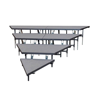 Staging 101 4-Tier Seated Riser Wedge/Stage Pie Section (48" Deep Tiers) choral risers, band risers, school risers, seated risers, angle, wedge, curved riser, triangle riser, choir stage risers