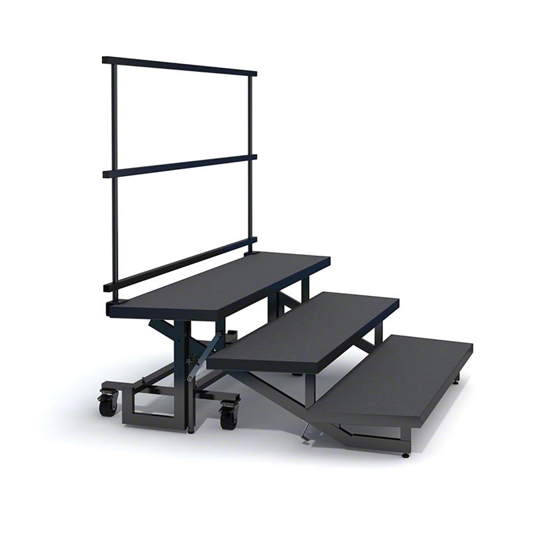 Stage Riser Grip Staging 101 3-Tier Wedge Folding Choral Riser SF3WCCGR-SF3WCIGR | StageDrop