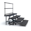 Staging 101 4-Tier Wedge Folding Choral Riser with Guard Rail choral risers, chorus risers, choir risers, standing risers, school risers, trans-port choral riser