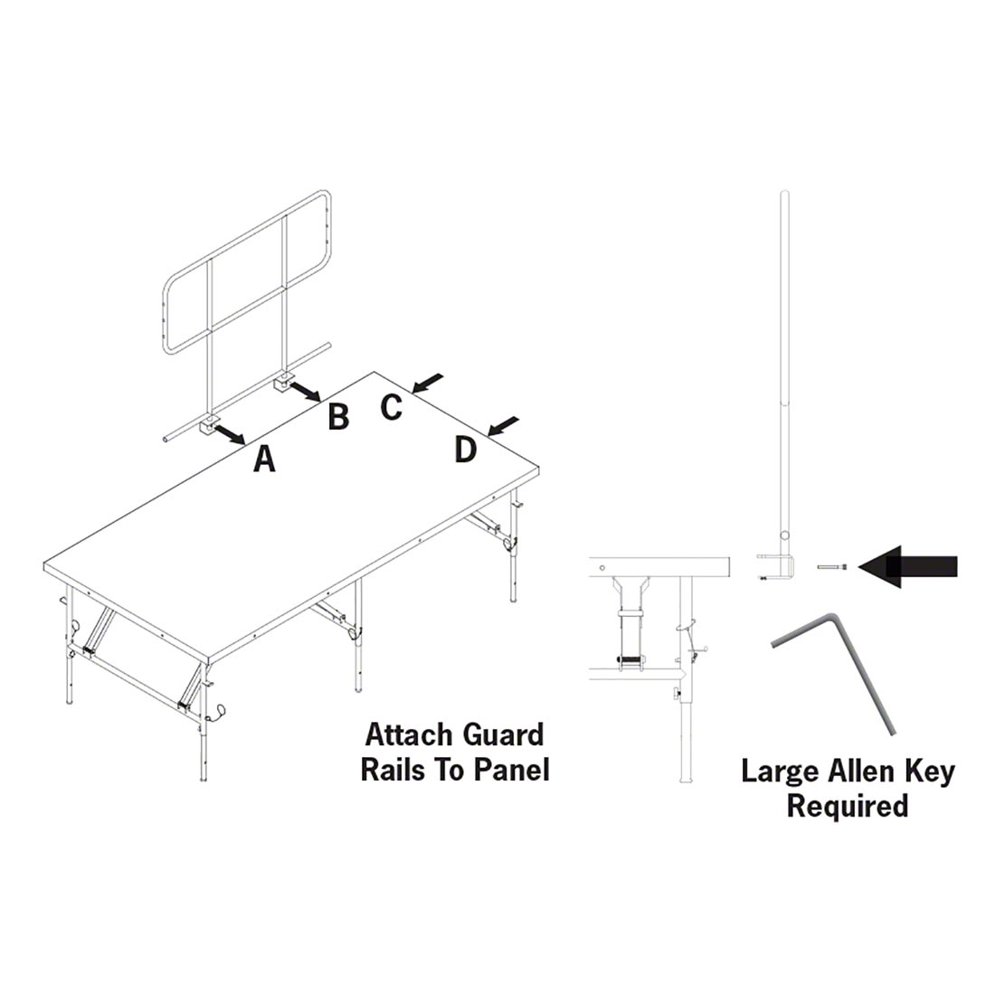 Staging 101 SGRAIL4 4' Stage Guard Rails (2pk) | StageDrop