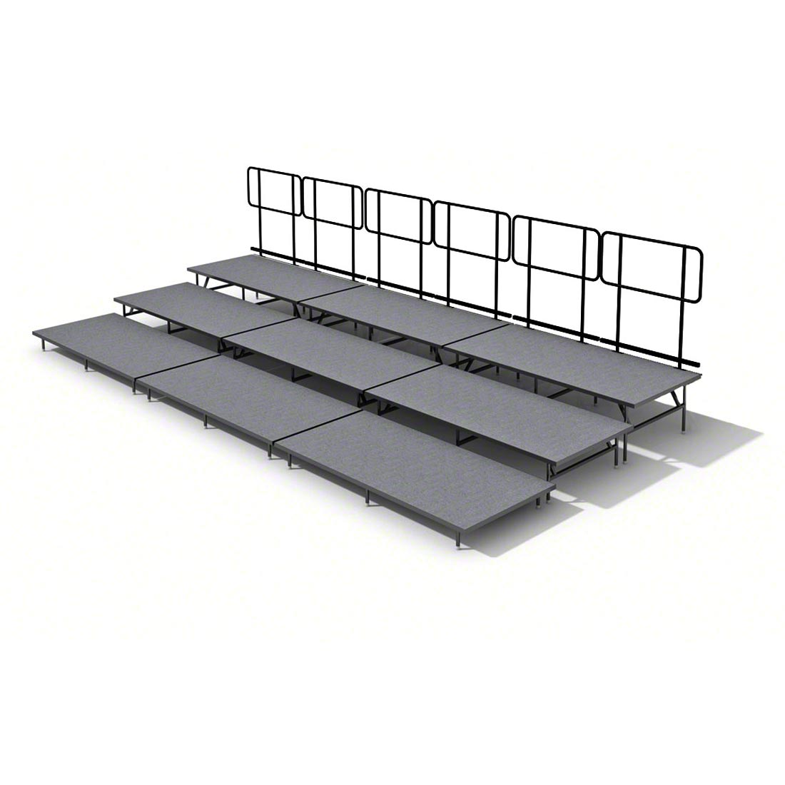 Staging 101 3-Tier 24-Foot Straight Seated Riser (Fits 36 Chairs ...