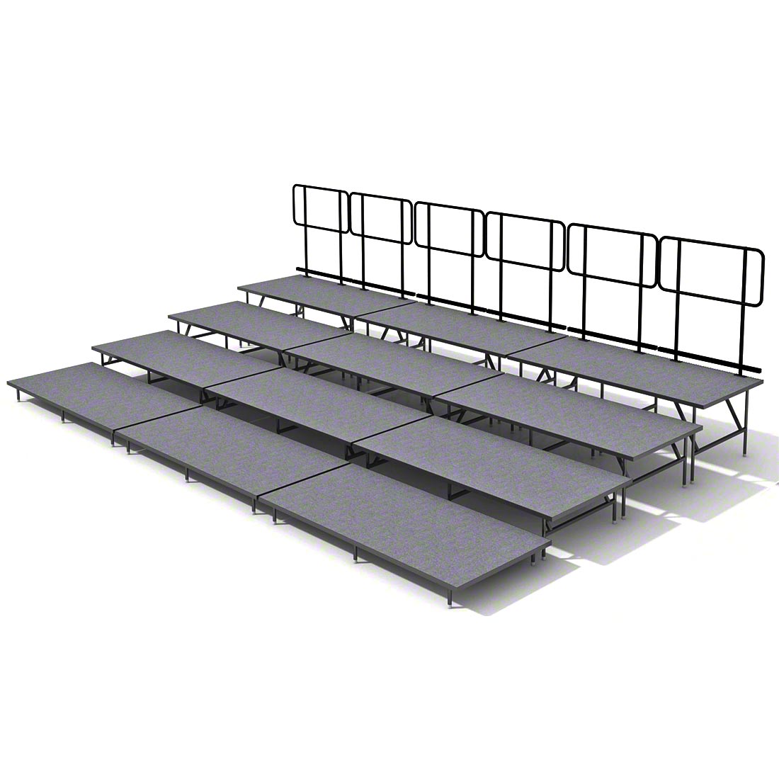 Staging 101 4-Tier 24-Foot Straight Seated Riser (Fits 48 Chairs ...
