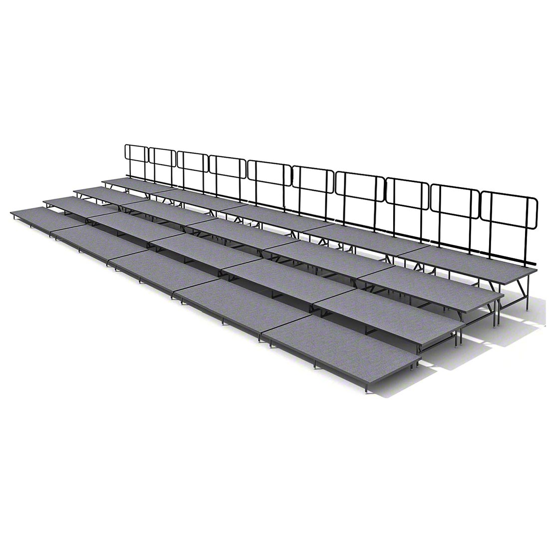Staging 101 4-Tier Straight Seated Band Risers, 40'L (Fits 80 Chairs ...