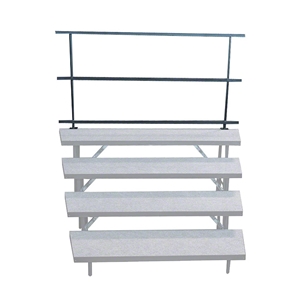 Staging 101 Rear 6 Guard Rail for Wedged 4-Tier Choral Risers (32" high) guardrails, guard rails, rear guard rails, safety rail, 32" high, 32", wedged, wedge riser, choral, chorus, standing riser, tapered