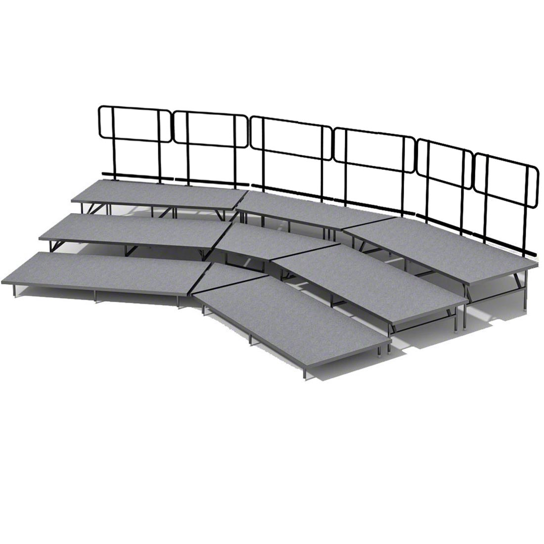Staging 101 3-Tier 24-Foot Seated Riser (Fits 36 Chairs) | StageDrop