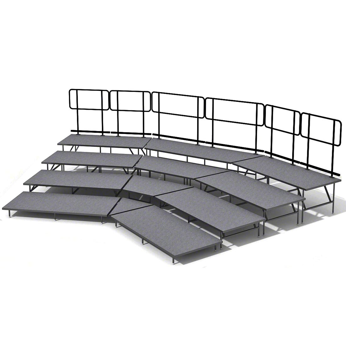 Staging 101 4-Tier 24' Seated Riser (Fits 44 Chairs) | StageDrop