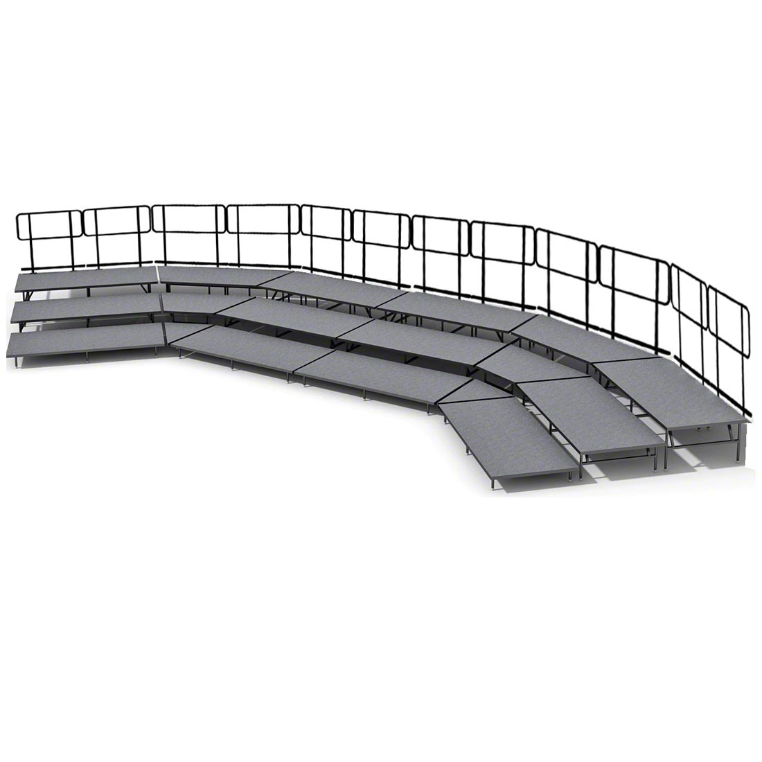 Staging 101 3-Tier 44-Foot Seated Band Risers - SWSSWS-3SR | StageDrop