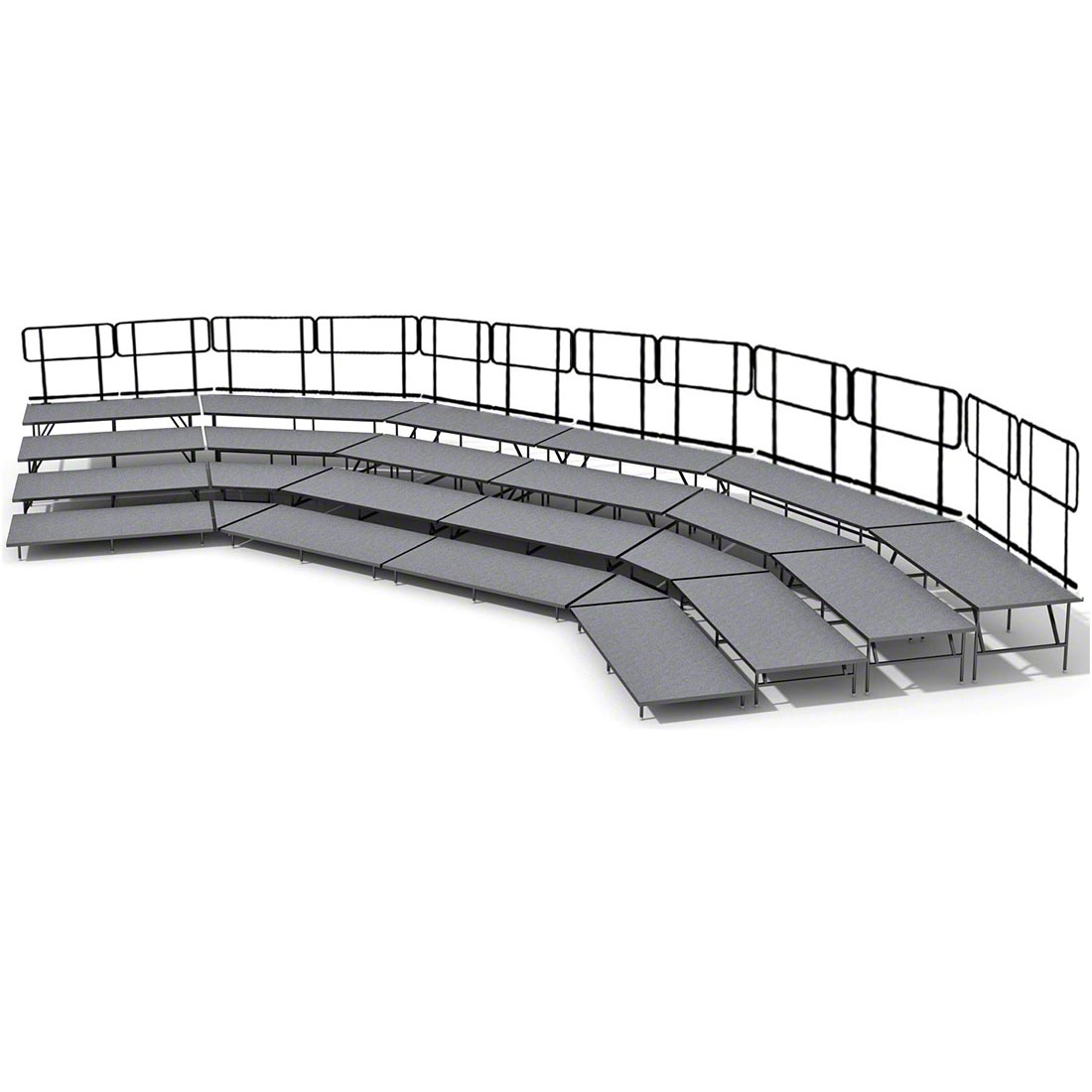 Staging 101 4-Tier Seated Band Risers, 49' Long SWSSWS-4SR | StageDrop