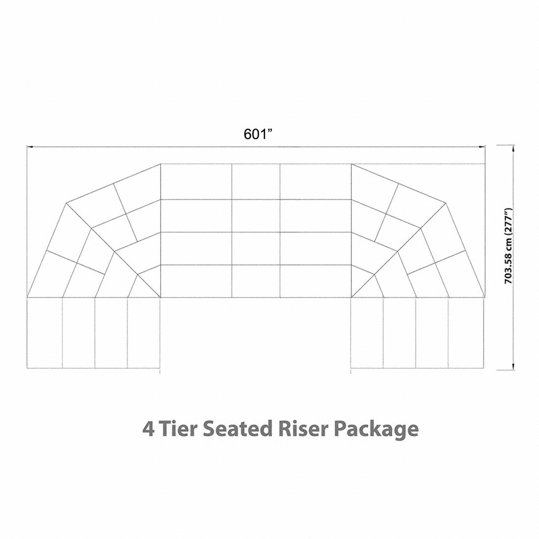 Staging 101 4-Tier 51'L Seated Riser (Fits 116 Chairs) | StageDrop