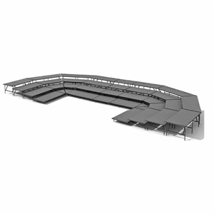 Staging 101 4-Tier Seated Riser System - 51 Long (fits 116 Chairs) choral risers, chorus risers, choir risers, standing risers, seated risers, band risers, school risers, choir stage risers, 3 level riser
