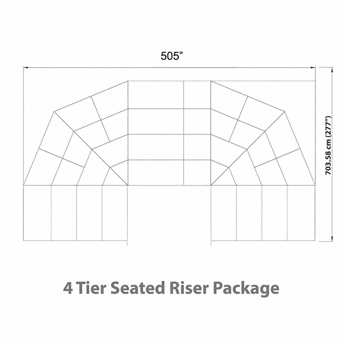 Staging 101 4-Tier 43'L Seated Riser (Fits 100 Chairs) | StageDrop