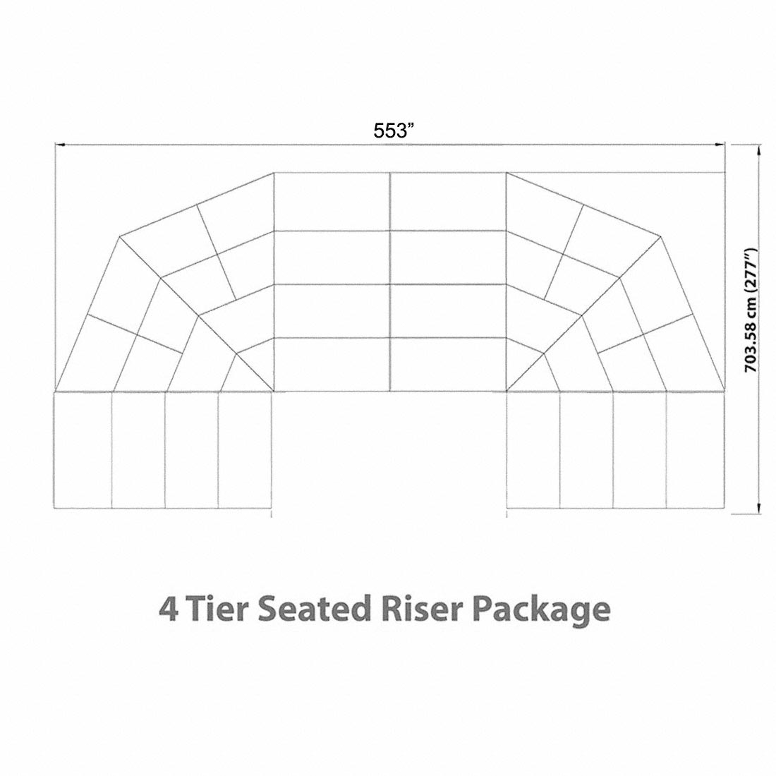 Staging 101 4-Tier 47'L Seated Riser (Fits 108 Chairs) | StageDrop