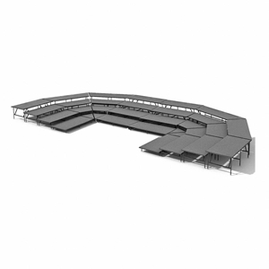Staging 101 4-Tier Seated Riser System - 47 Long (fits 108 Chairs) choral risers, chorus risers, choir risers, standing risers, seated risers, band risers, school risers, choir stage risers, 3 level riser