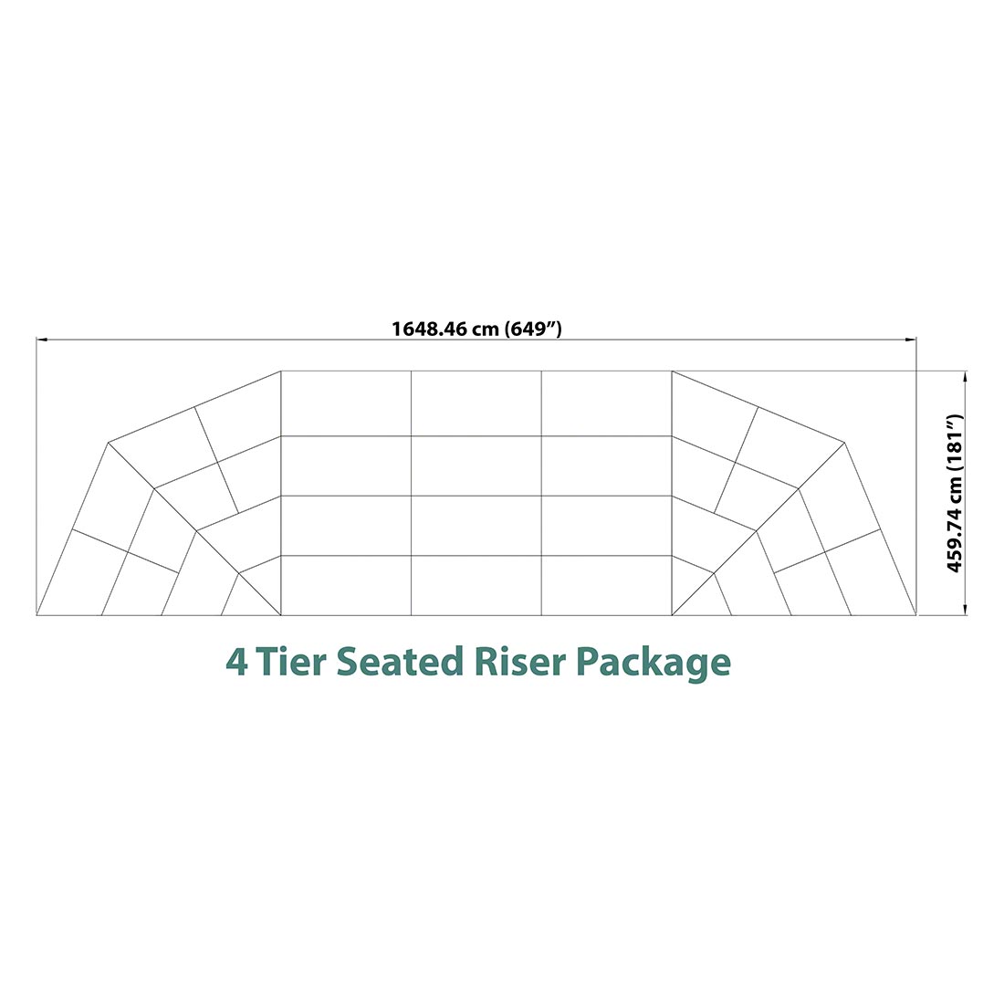 Staging 101 4-Tier Seated Band Risers, 54' Long (Fits 92 Chairs ...