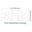 Staging 101 4-Tier Seated Riser System - 38' Long (fits 60 Chairs) - WWSWW-4SR