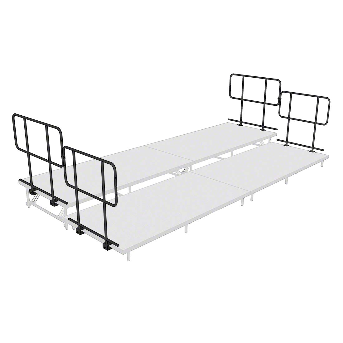 Staging 101 S2SGRAIL Side Guard Rails for 2-Tier Seated Riser | StageDrop