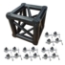 ProX F34 Square Truss 6-Way Matte Black Junction Block with 16 Half Conical Couplers - PRX-XT-JB6W-4W-BLK