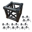 ProX F34 Square Truss 6-Way Matte Black Junction Block with 16 Half Conical Couplers - PRX-XT-JB6W-4W-BLK