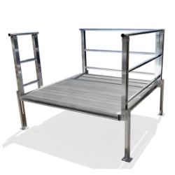 Modular XP Aluminum Ramp Platform with Hand Rails, 60