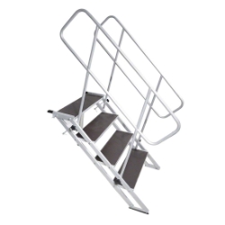 StageQ 4-Step Foldable Adjustable Stair Unit w/ Rail, for 34