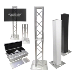 ProX Flex Tower Totem Package w/ATA Flight Case, Adjustable 3.3'H - 6.6'H PRX-XT-FTP328-656-C trussing totems, trussing towers, ProX Direct, ProX, Flex Tower, Flex Tower Totem, adjustable tower