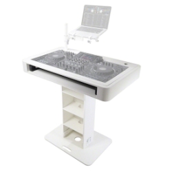 ProX Control Tower DJ Podium (for Pioneer DDJ-REV7, XDJ-XZ, FLX10 & Rane 4), White Finish PRX-XZF-DJCTW dj tower, podium, dj podium, travel case