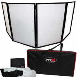 ProX 4 Panel Collapse-and-Go DJ Facade Package, Black Frame (MK3) PRX-XF-4X3048BMK3 ProX Direct, ProX, dj facade, facade, panel facade