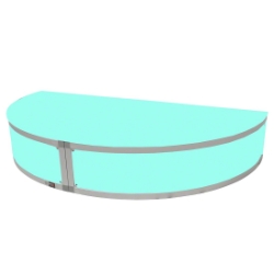 ProX Lumo Stage 2'x4' Half-Circle Acrylic Stage w/Optional Lights, 8