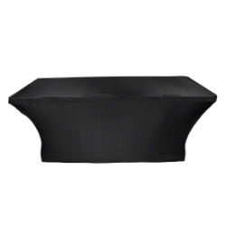 ProX 4' Open Back Spandex Table Cover Scrim PRX-X-ST4 ProX Direct, ProX, dj facade, facade, scrims, table scrim, tablecloth, dj facade scrim, wedding venue table