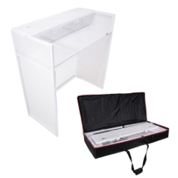 ProX Vista Mobile DJ Booth Workstation, White Frame PRX-XF-VISTAWHMK2 ProX Direct, ProX, dj facade, facade, panel facade