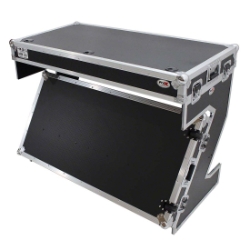 ProX Z-Table Folding DJ Mobile Workstation, Flight Case Style with Wheels, Black/Aluminum PRX-XS-ZTABLE MK2 ProX Direct, ProX, dj facade, dj workstation, mobile workstation, dj folding table, dj table