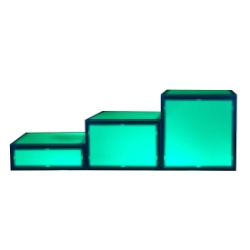 ProX Lumo Stage 3-Tier Acrylic Stage w/Optional Lights PRX-XSAP-3T-81624 tiered podium, 3-tier stage, 3-tier steps, 3 tier stage, risers, 3 tier riser, light stage, disco stage, LUMOstage, LumoStage™