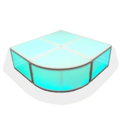 ProX Lumo Stage 4'x4' Rounded Corner Acrylic Stage w/Optional Lights PRX-XSAP-4X4RC dance stage, light stage, disco stage, quarter-round, circular, rounded stage, rounded corner, corner stage, LUMOstage, LumoStage™
