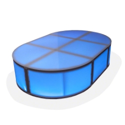 ProX Lumo Stage 4'x6' Oval Acrylic Stage w/Optional Lights PRX-XSAP-4X6OVAL dance stage, light stage, disco stage, quarter-round, rounded stage, rounded corner, oval stage, oblong stage, LUMOstage, LumoStage™