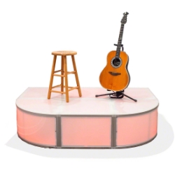 ProX Lumo Stage 4'x6' Rounded Front Corner Acrylic Stage w/Optional Lights PRX-XSAP-4X6RF dance stage, light stage, disco stage, quarter-round, circular, rounded stage, rounded corner, corner stage, LUMOstage, LumoStage™