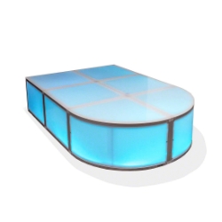 ProX Lumo Stage 4'x6' Acrylic Runway Stage w/Optional Lights PRX-XSAP-4X6RUN dance stage, light stage, disco stage, quarter-round, rounded stage, rounded corner, runway, light-up runway, fashion runway, fashion walkway, LUMOstage, LumoStage™
