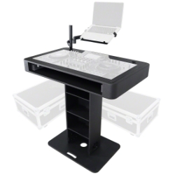 ProX Control Tower DJ Podium and Road Cases (for Pioneer DDJ-REV7, XDJ-XZ, FLX10 & Rane 4), Black Finish PRX-XZF-DJCTBLCASEMK2 dj tower, podium, dj podium, travel case