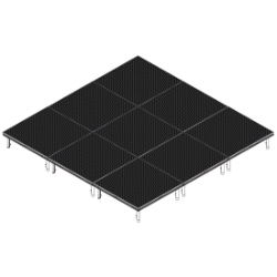QuickLock Staging 12'x12' Indoor/Outdoor Stage System QLSTAGE1212 12x12, 12 x 12, portable stage platform, portable staging platform, stage deck, stage panel, quicklock, quicklock staging